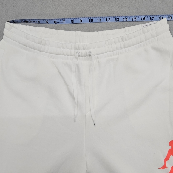 NWT Nike Air Jordan Fleece Joggers Mens Size 2XL White Orange Jumpman Drawstring - Picture 11 of 13